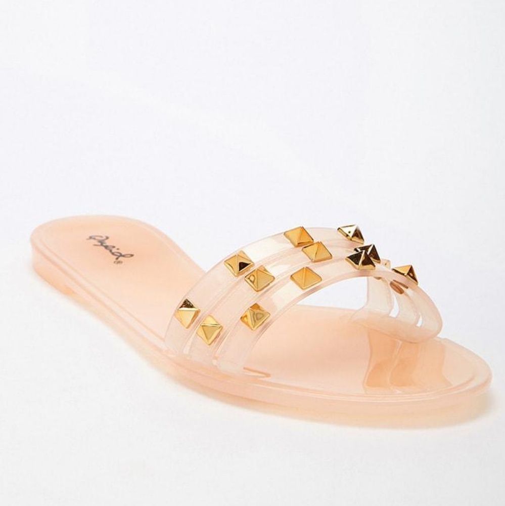 Qupid nude stud sandals (jelly sandal) - Picture 2 of 6